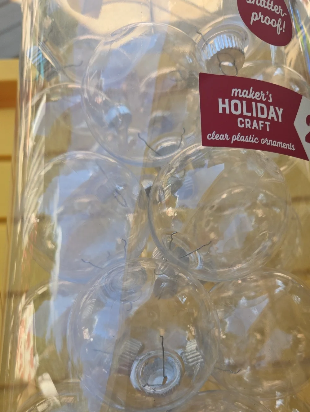 Clear Plastic Ornaments - 25 Pack